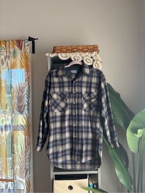 pendleton vintage 100% virgin wool flannel shirt